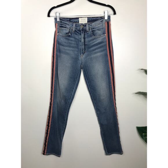 McGuire Women's 26 Jeans Pink Racing Stripes Everyday Weekend Simple Capsule - Picture 1 of 8